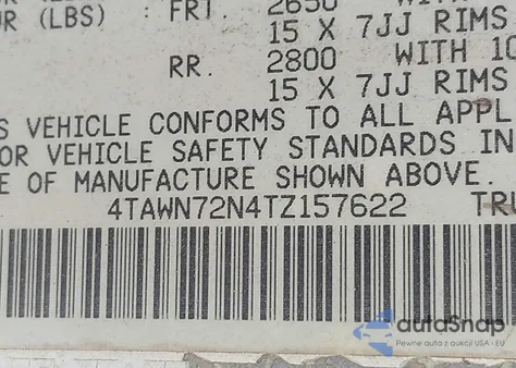 1996 Toyota Tacoma Xtracab from USA, damaged, VIN 4TAWN72N4TZ157622